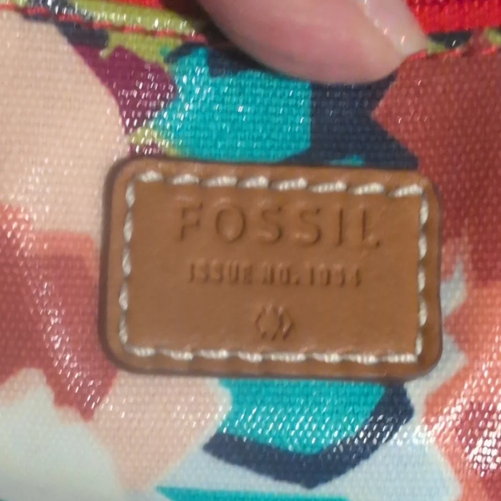 Fossil Floral Canvas Crossbody Bag